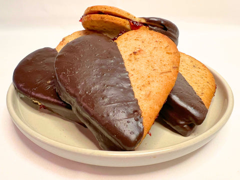 Dark Chocolate Raspberry Linzer Hearts - Large (Set of 4)