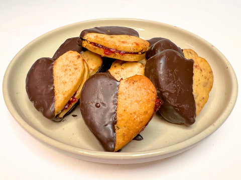 Dark Chocolate Raspberry Linzer Hearts - Medium (1 lb.)